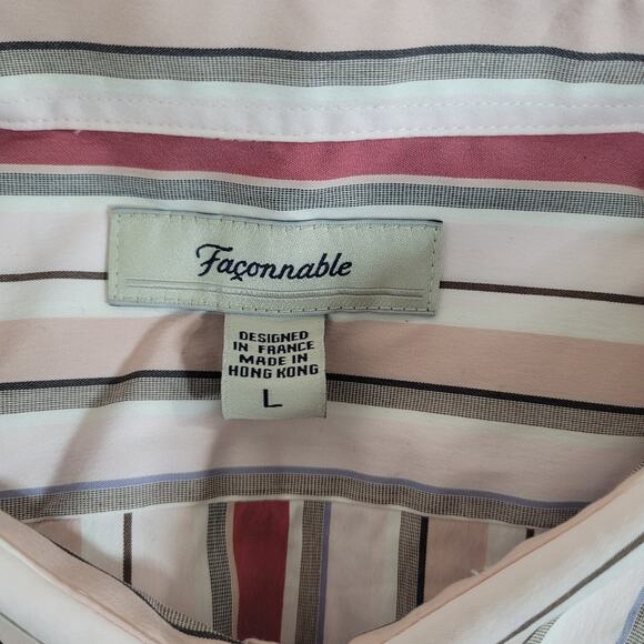 Faconnable Women's Striped Office Business Casual Long Sleeve Top Size Large - Picture 7 of 9